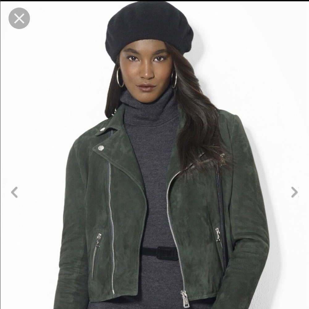 TOPSHOP FOREST GREEN SUEDE CADDY JACKET